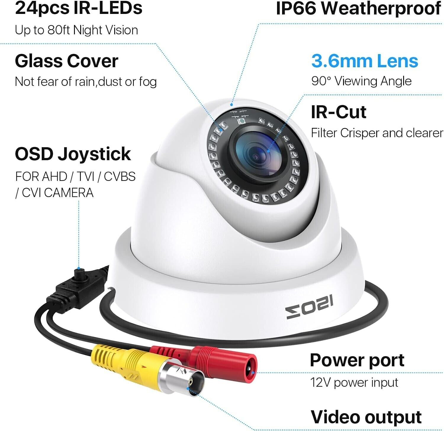ZOSI 1080P Hybrid 4-IN1 Waterproof CCTV Outdoor Home Security Camera Day Night
