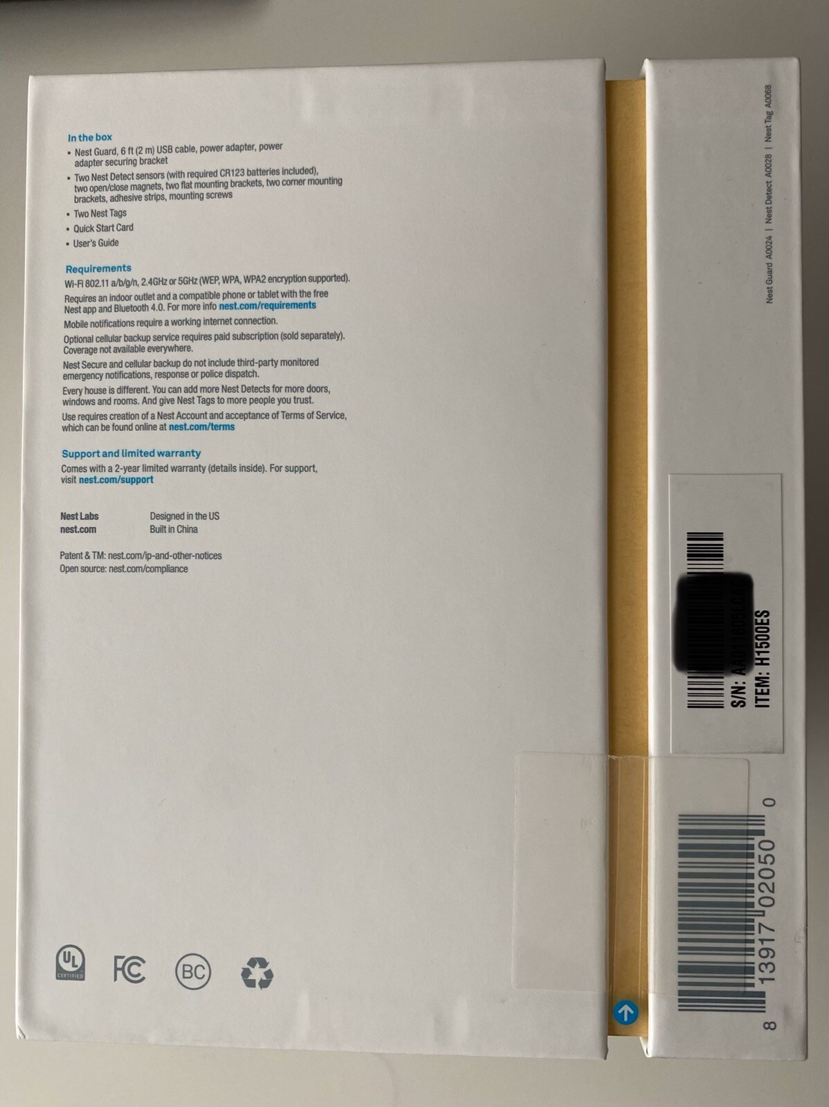 Nest Secure Alarm System Starter Pack H1500ES – White