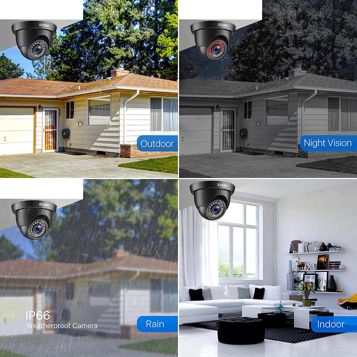 ZOSI H.265+ 16 Channel 1080P HDMI Surveillance CCTV Security Camera System 2TB