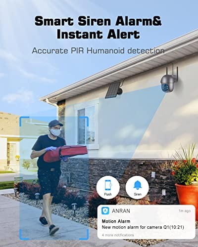 5MP Security Cameras Wireless Outdoor, Solar Camera Wireless with 5MP-Gray