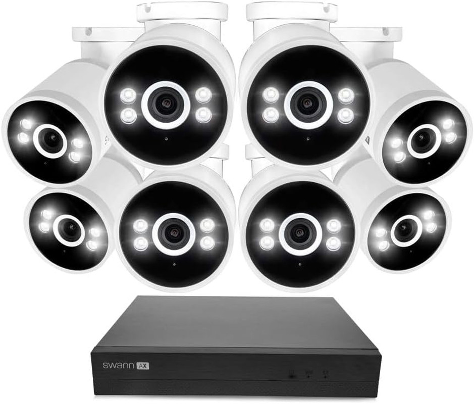 4K Wired NVR Security Camera System, 8 Channels, 8 PoE Cameras, 1TB HDD