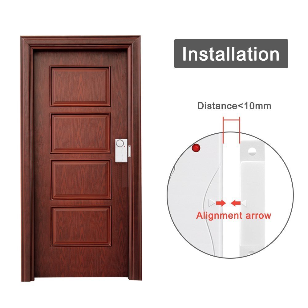 Window Door Magnetic Sensor Alarm with Wireless Remote Control 105dB Super Loud
