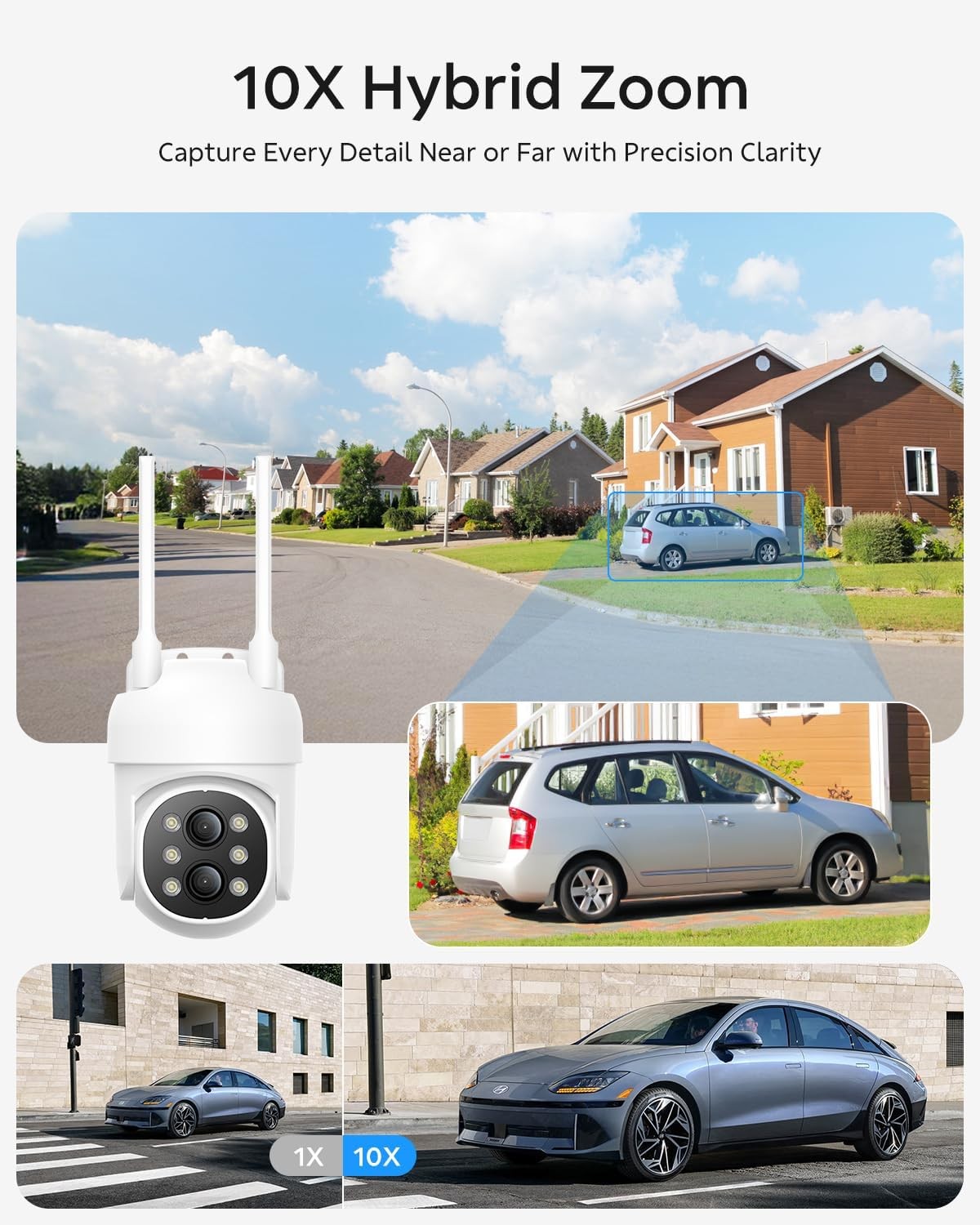 Wireless Security Camera System with Monitor Outdoor 4 WiFi Cameras Home LCD NVR