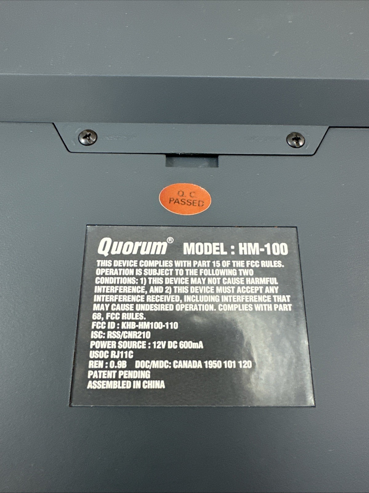 Quorum Home Master HM-100 Security System with remote , cassette , AC adapter