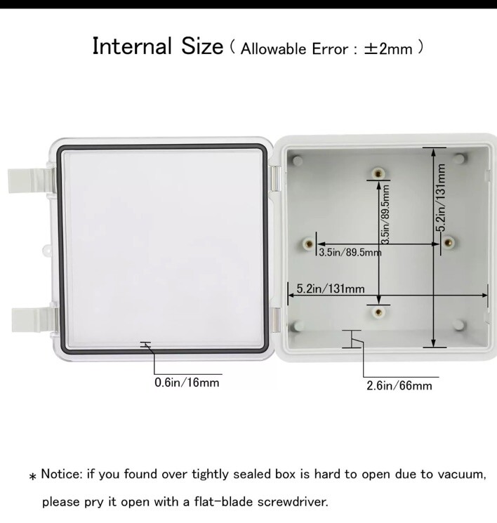 Junction Box IP65 Waterproof Plastic 5.9″ x 5.9”x 3.5″, Clear Cover . Free Ship