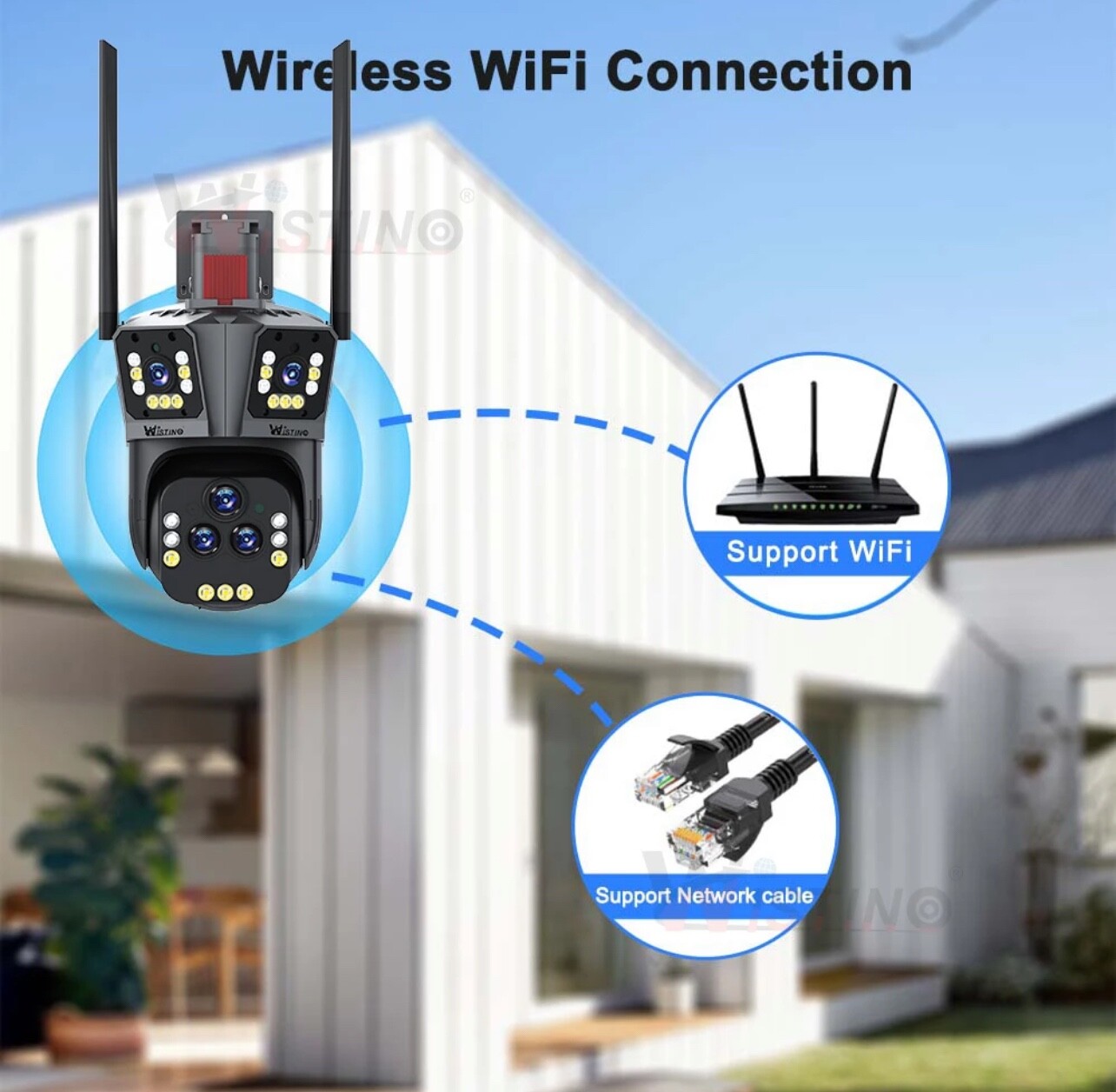 10K UHD 20X Zoom inDoor&Outdoor CCTV Home Security Camera System wireless 5Lens