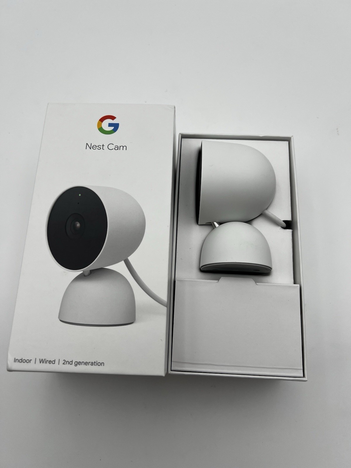 Google Nest Cam Indoor Wired 2nd Gen Snow Security Camera Complete Tested