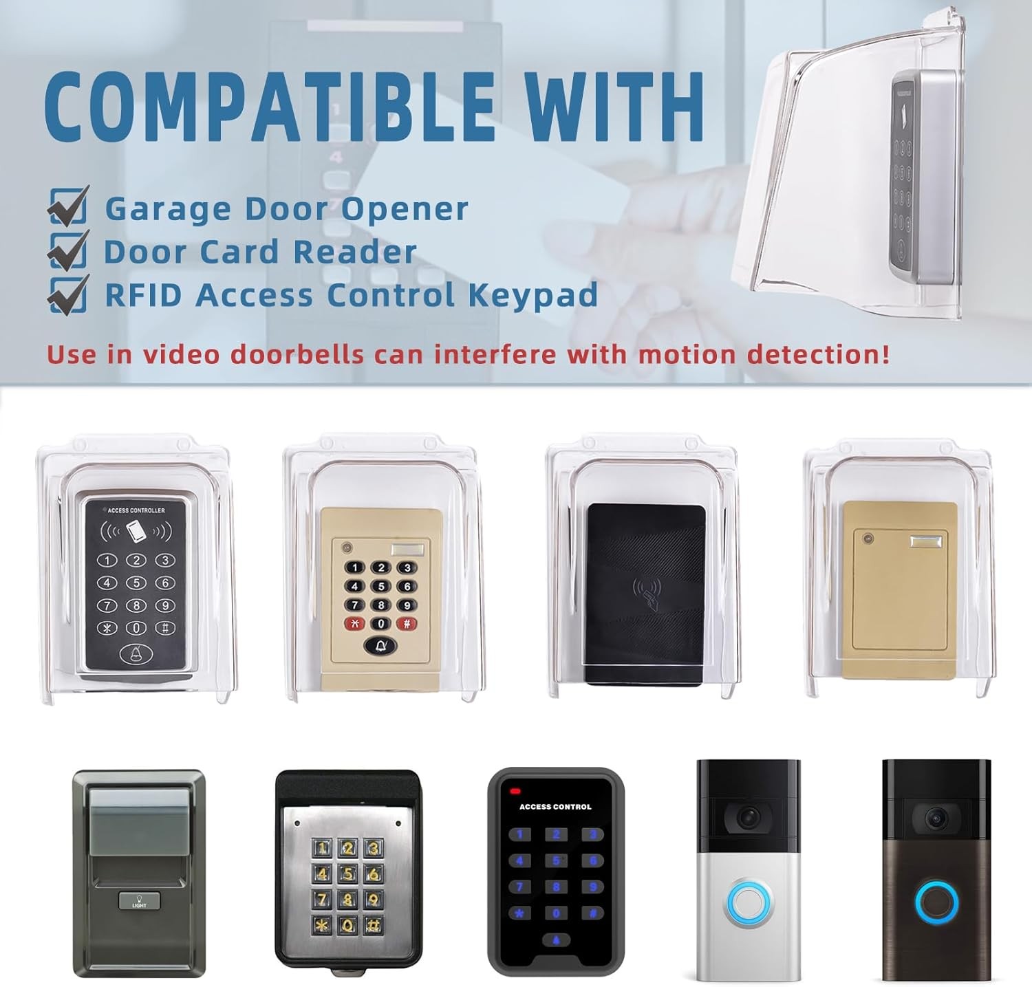 Plastic Doorbell Rain Cover, Transparent Water Shield T