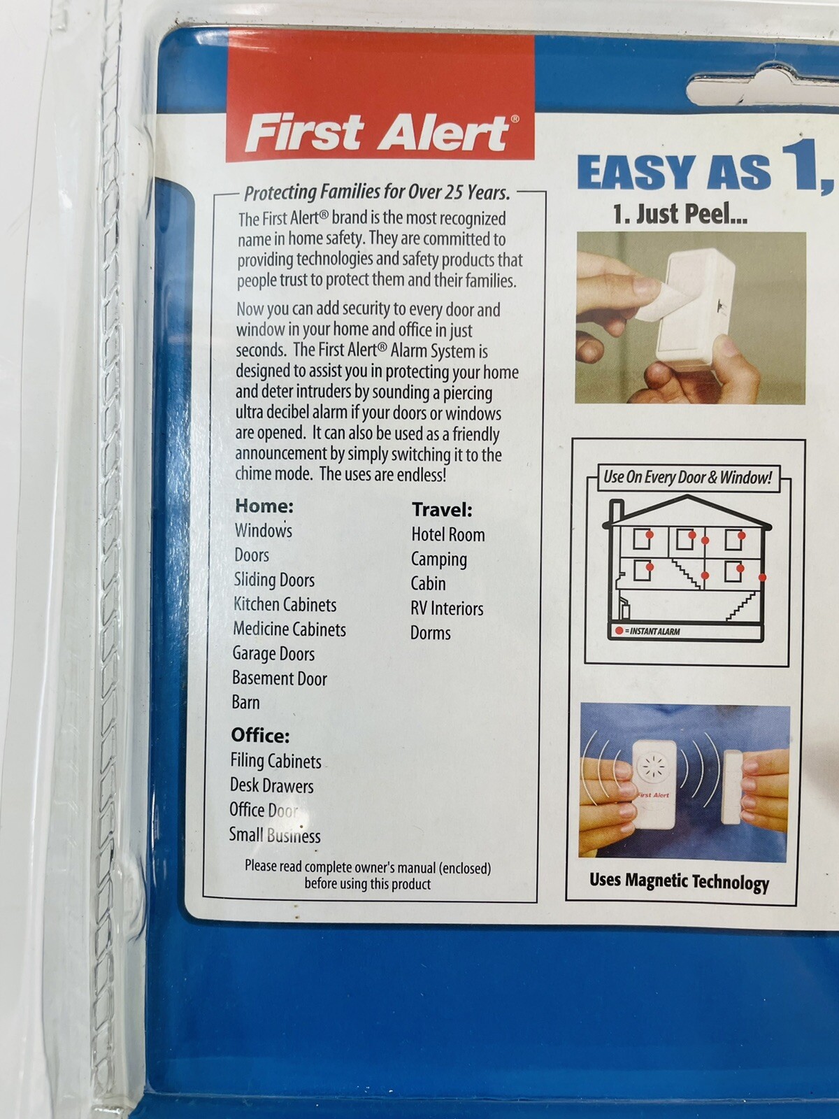 First Alert Instantly Alarm 4 Windows or Doors Peel and Stick As Seen on TV