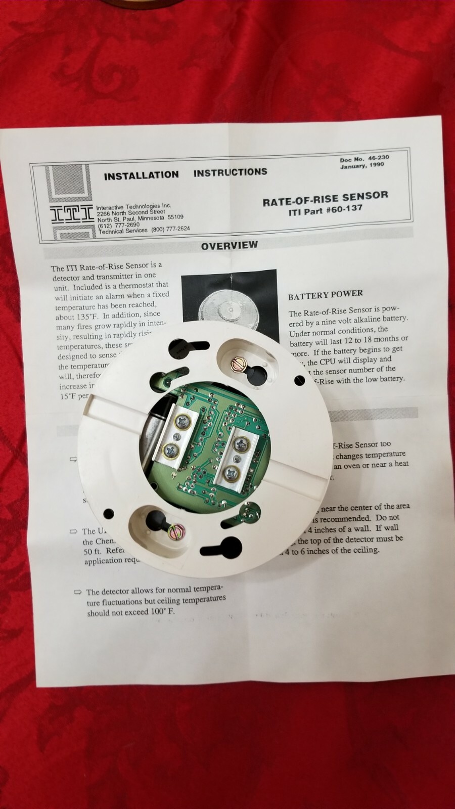 GE Security ITI 60-137-319.5 SX-V Rate of Rise 135 Degree Heat Detector NEW!