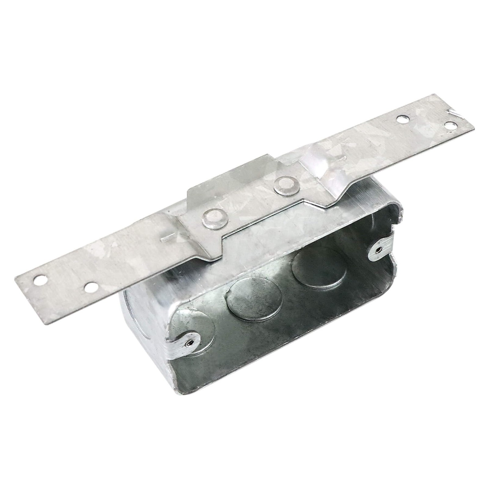 Qlvily 8 Packs 4 x 2 Inch Metal Electrical Box with Bracket, 1/2 Silver