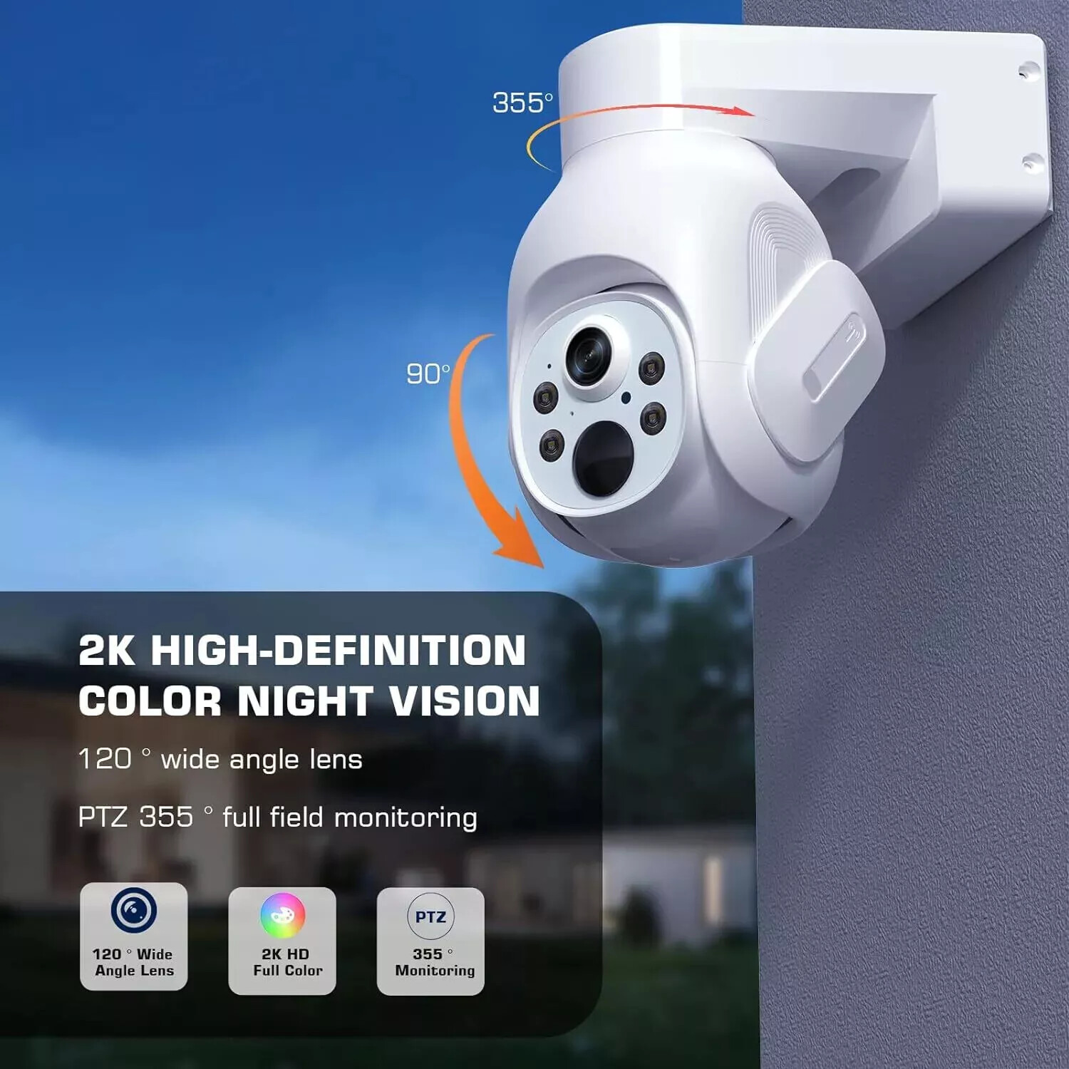 4MP Wireless CCTV Security Camera System Solar & Battery Powered Wifi PTZ Camera