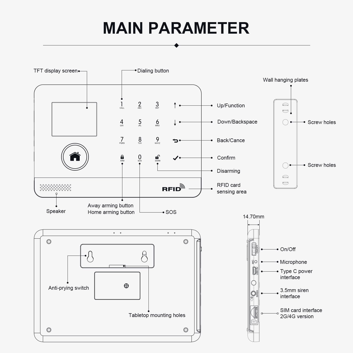Smart Home Alarm System with LCD, Sensors, and Alexa/Google Compatibility
