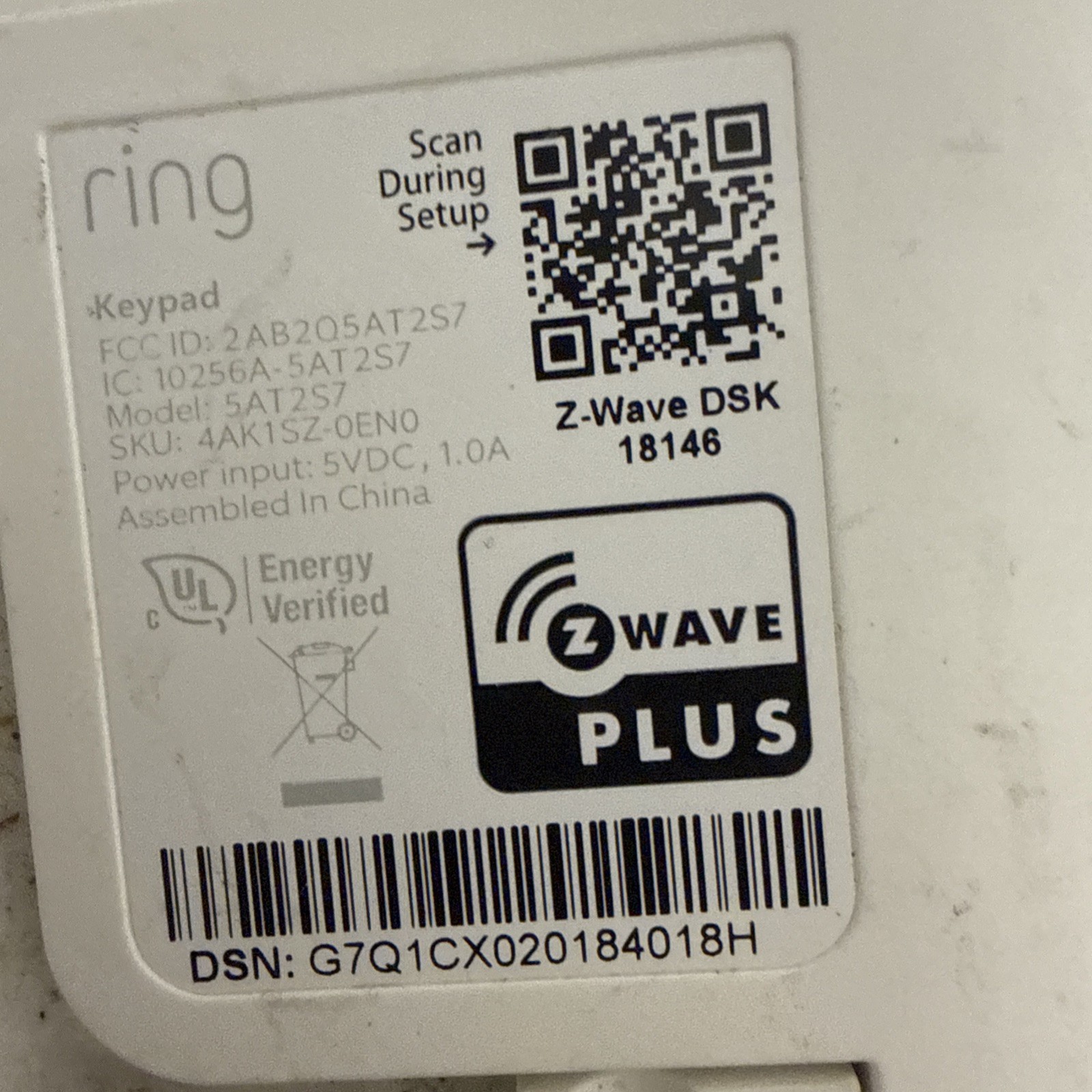 Ring Z Wave Plus Wireless Indoor Alarm Security System Base, Keypad + Ring Chime