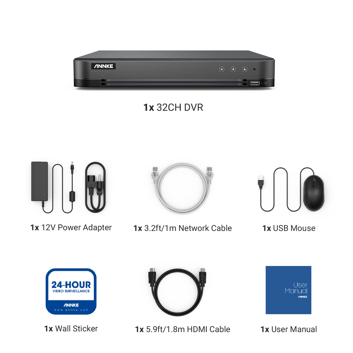 ANNKE 32CH 5MP Lite H.265+ DVR CCTV Video Recorder Surveillance Security System