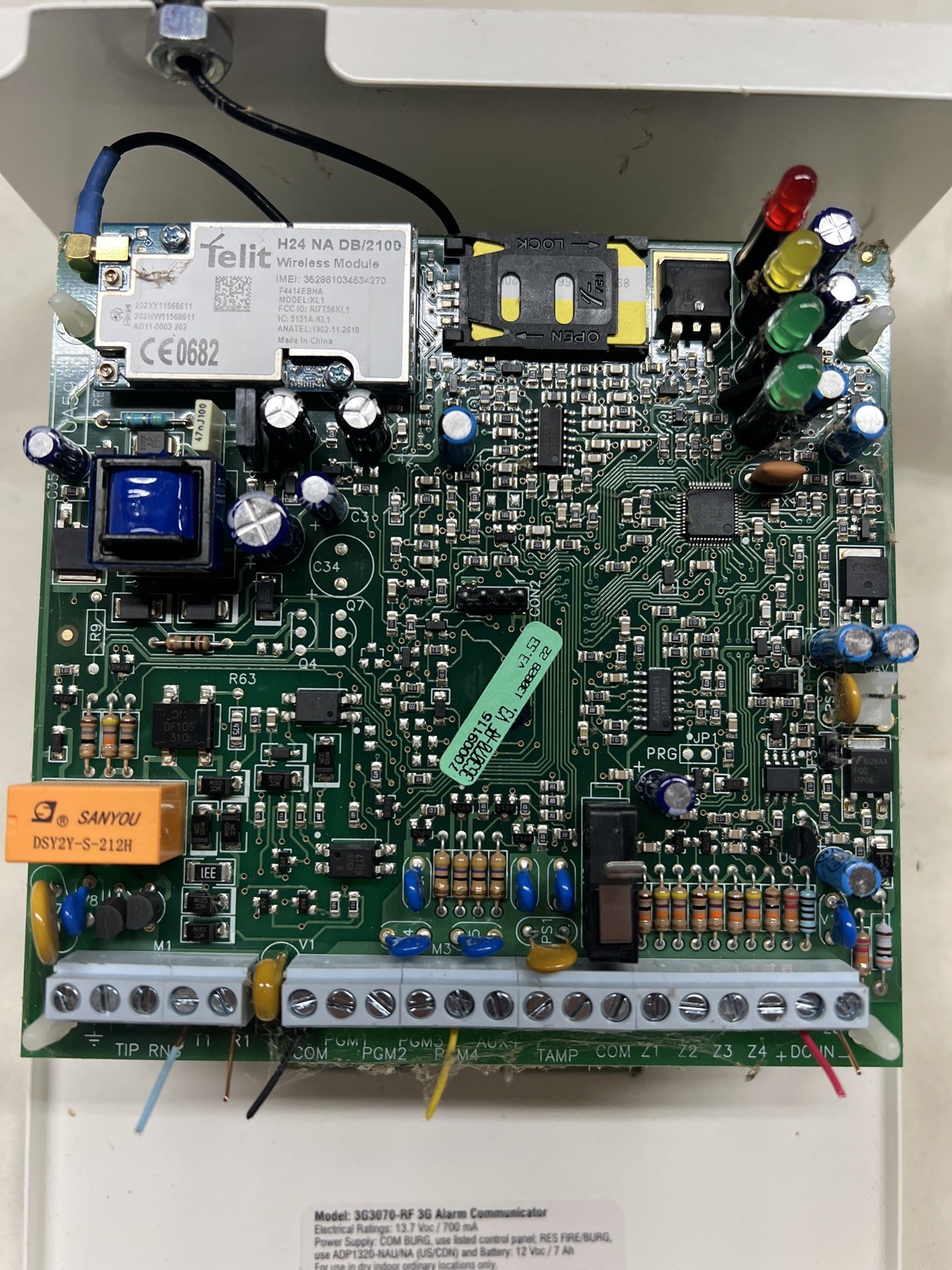 ADT 3G WIRELESS ALARM COMMUNICATOR MODEL#3G3070-RF