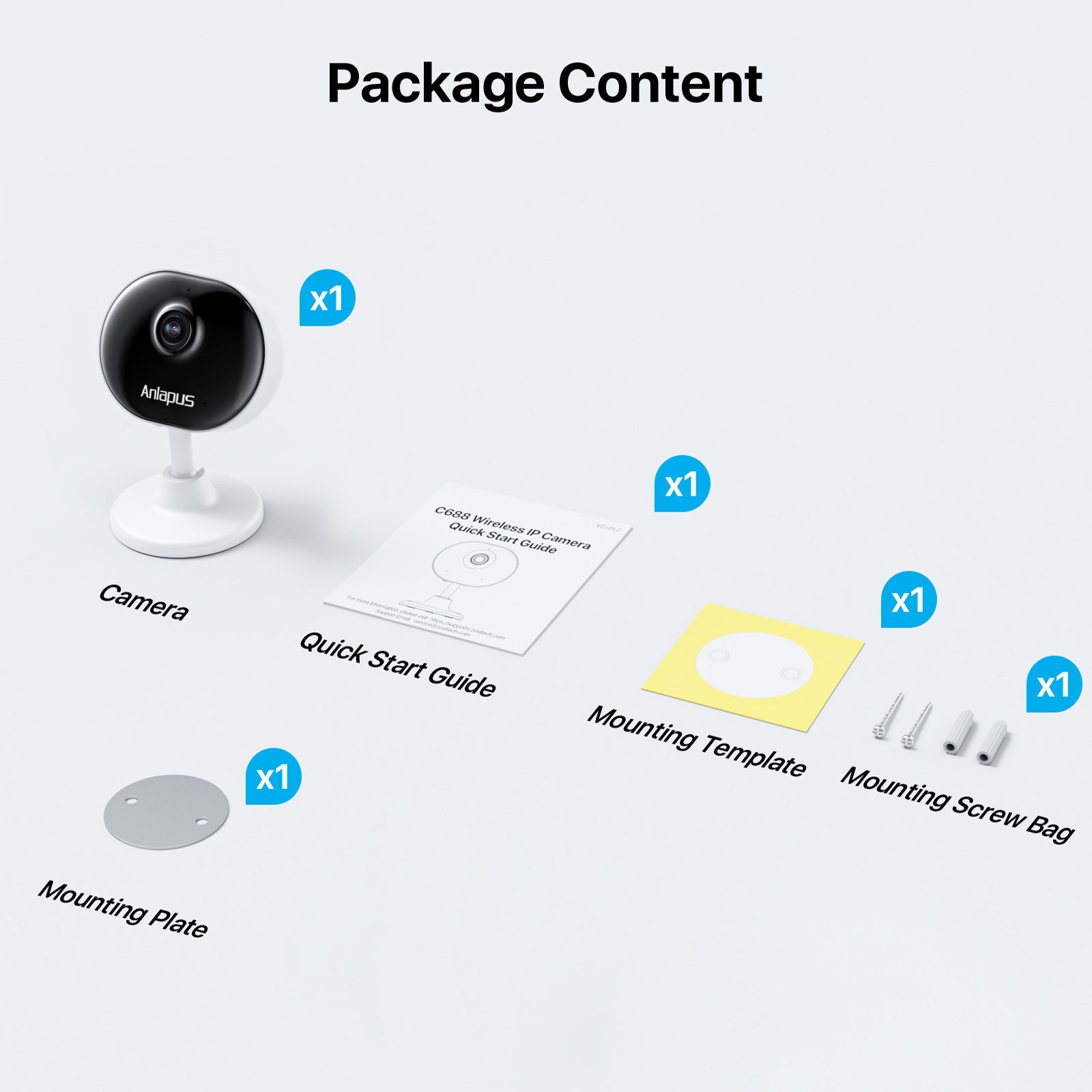 Anlapus Security WiFi IP Camera 2MP Baby/Pet Monitor Surveillance Remote Access