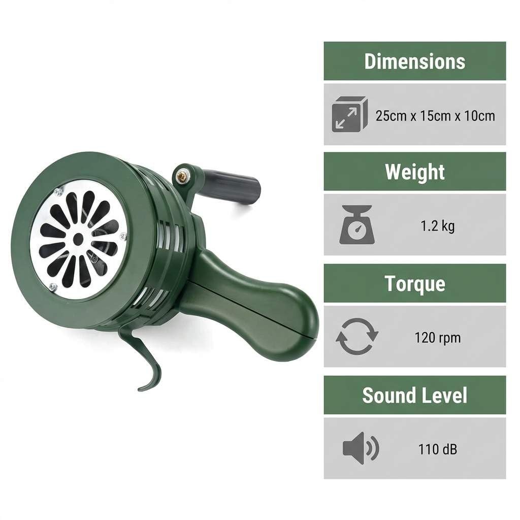 Hand Crank Siren Horn, Hand Loud Crank, Emergency Safety Manual Siren, Portab…