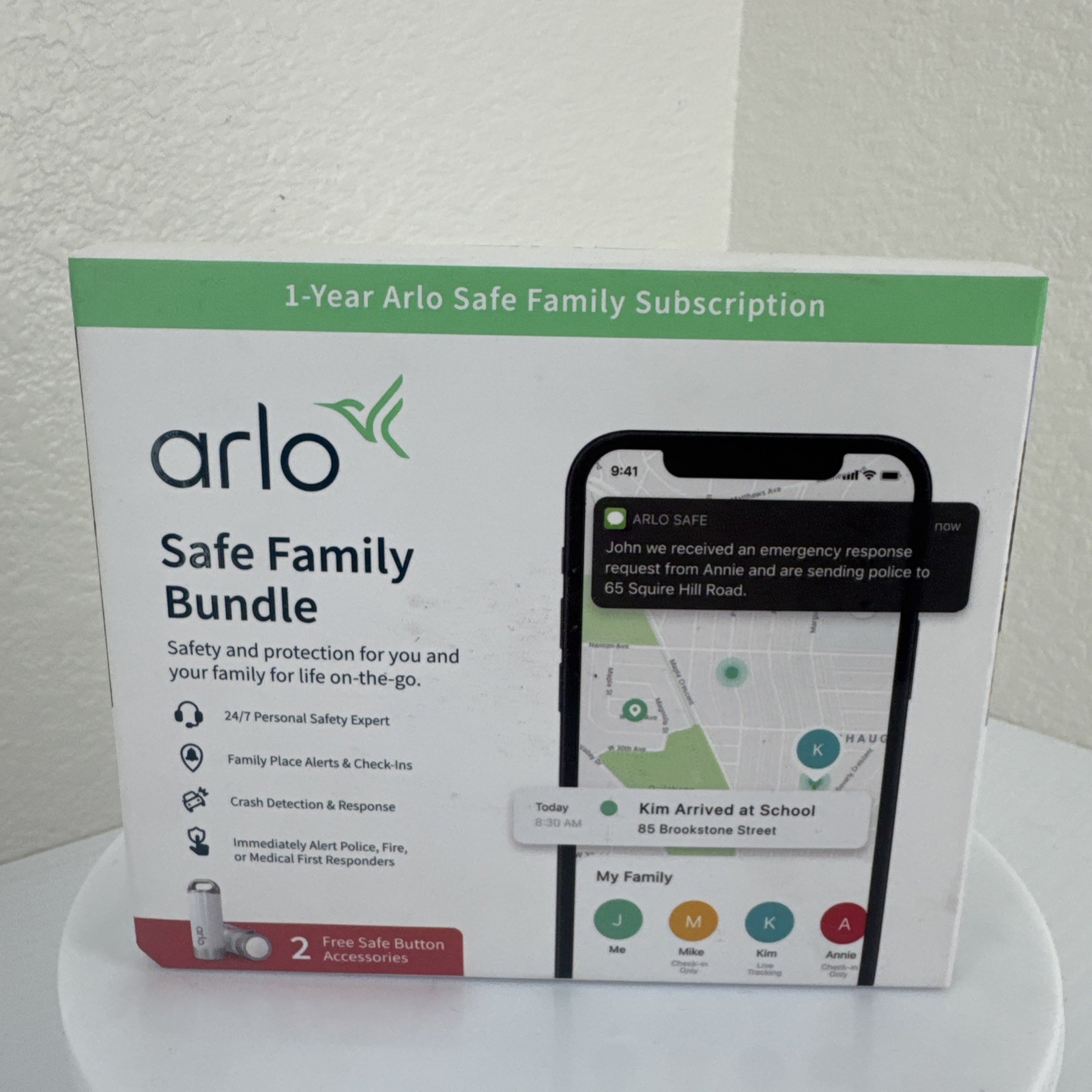 Arlo Safe Family Bundle 1 Year Safe Family Plan and 2 Safe Button Accessories
