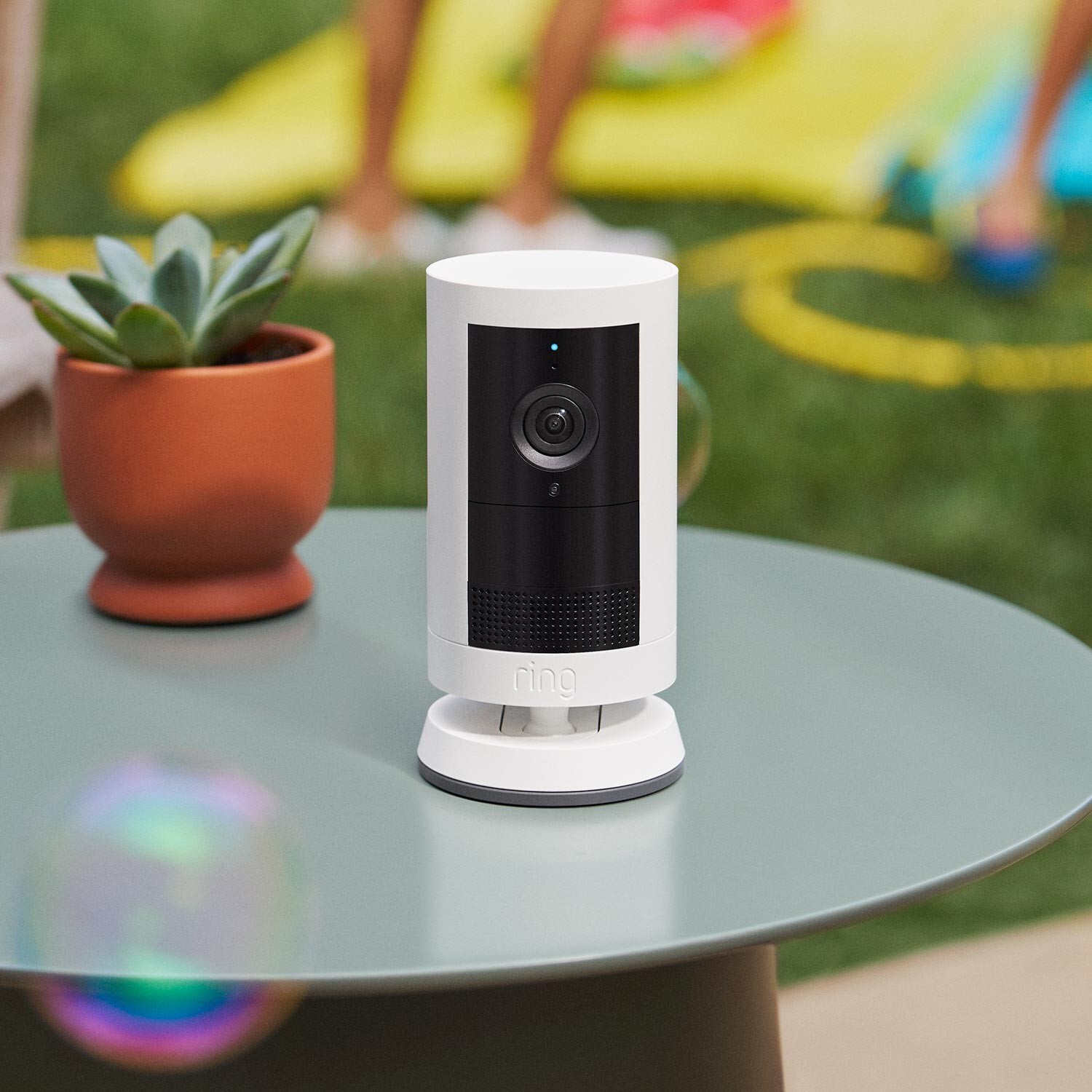 Ring Battery Doorbell Satin Nickel Smart Wi-Fi Video with Outdoor Cam Plus White