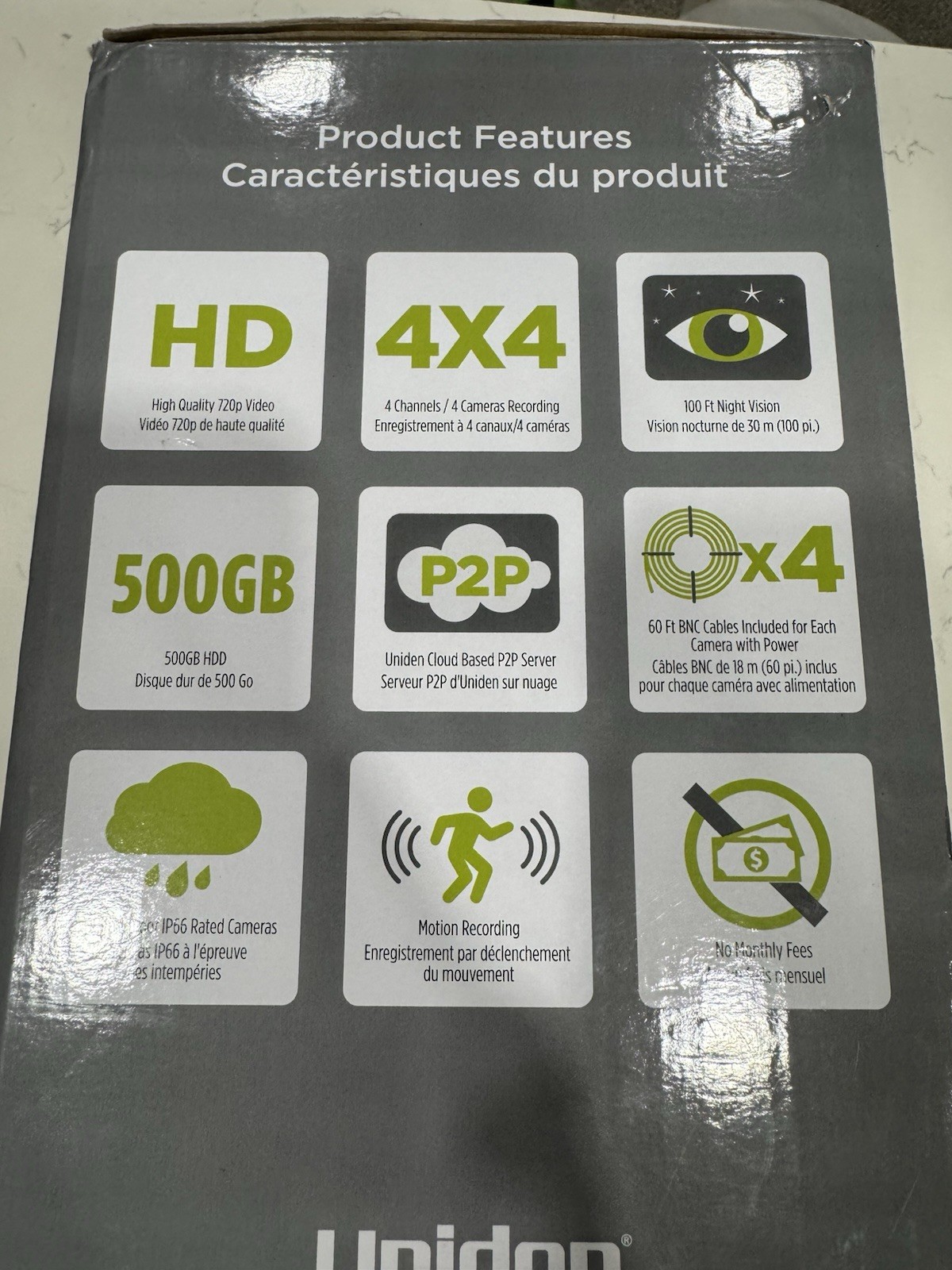 Uniden Guardian B6440D Video Security System 4-Channel DVR 4 Cameras 500GB