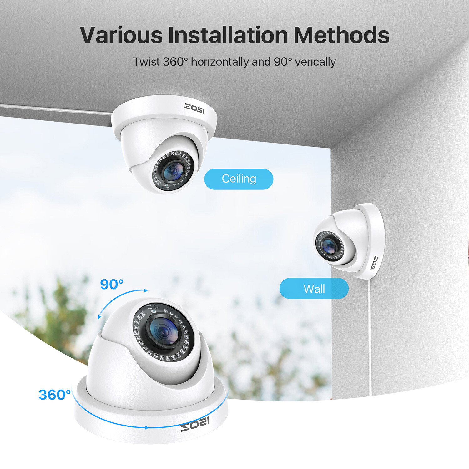 ZOSI 16CH 2MP 1080P Home Security Camera System 5MP Lite DVR CCTV Smart Alert IR