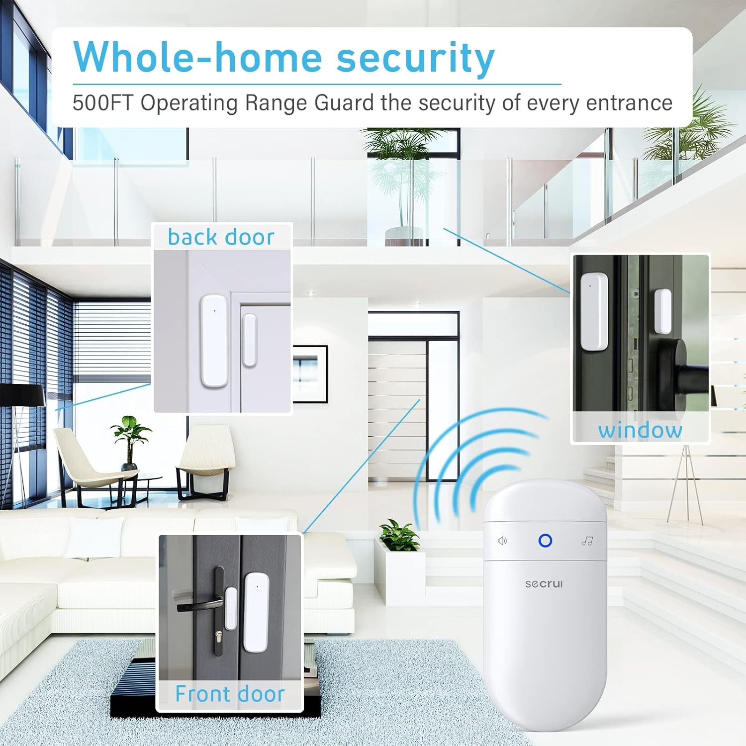 Door Chime, Sensor Chime for Opens – 1 Receiver+2 Sensor, White