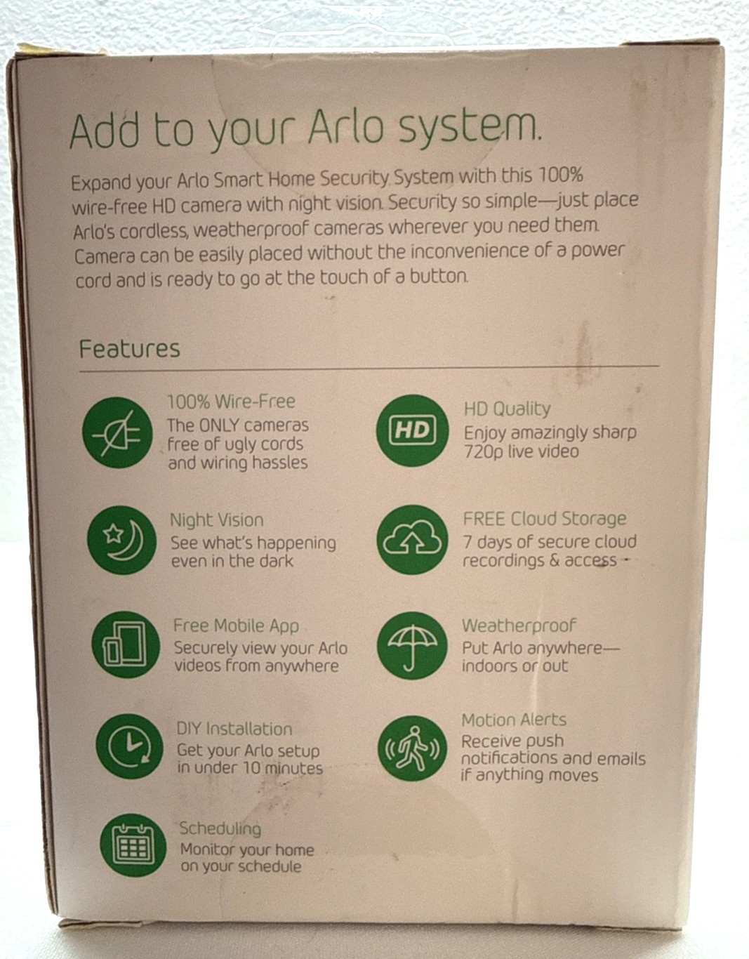 Arlo Add-on Camera Motion Detection Night vision HD VMC3030 -w/ Battery + Mount