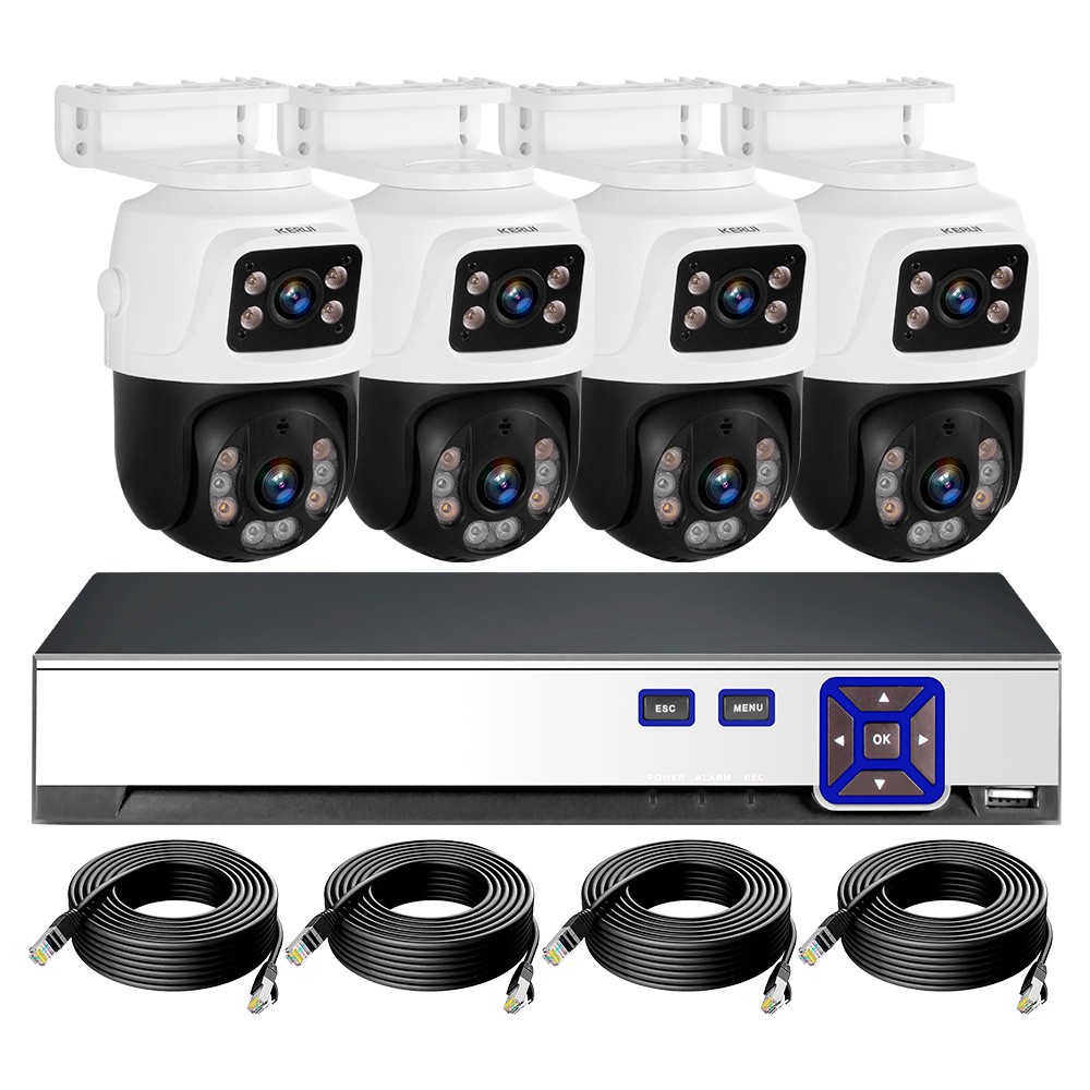 6MP Turret PoE Cameras 8CH PoE NVR Security System Audio Surveillance CCTV Kit