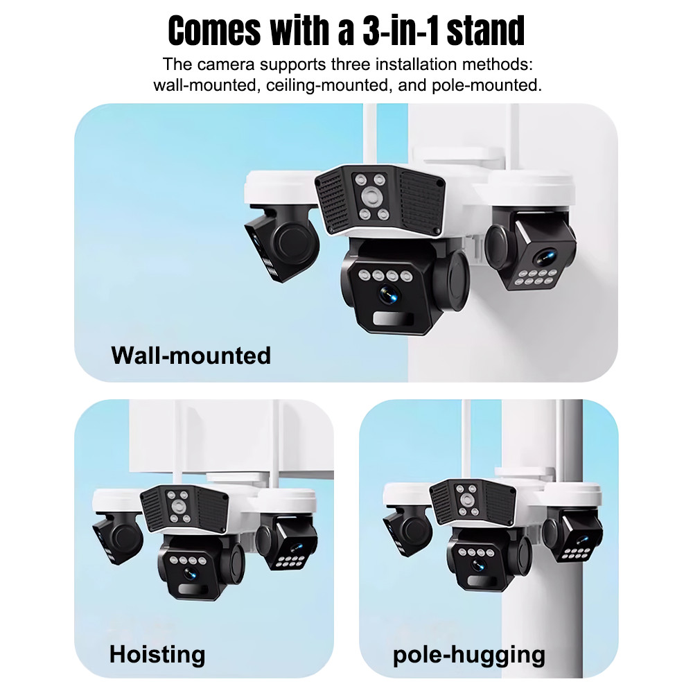 NEW 4K Solar Battery Wireless WiFi Outdoor Pan/Tilt Home Security Camera System