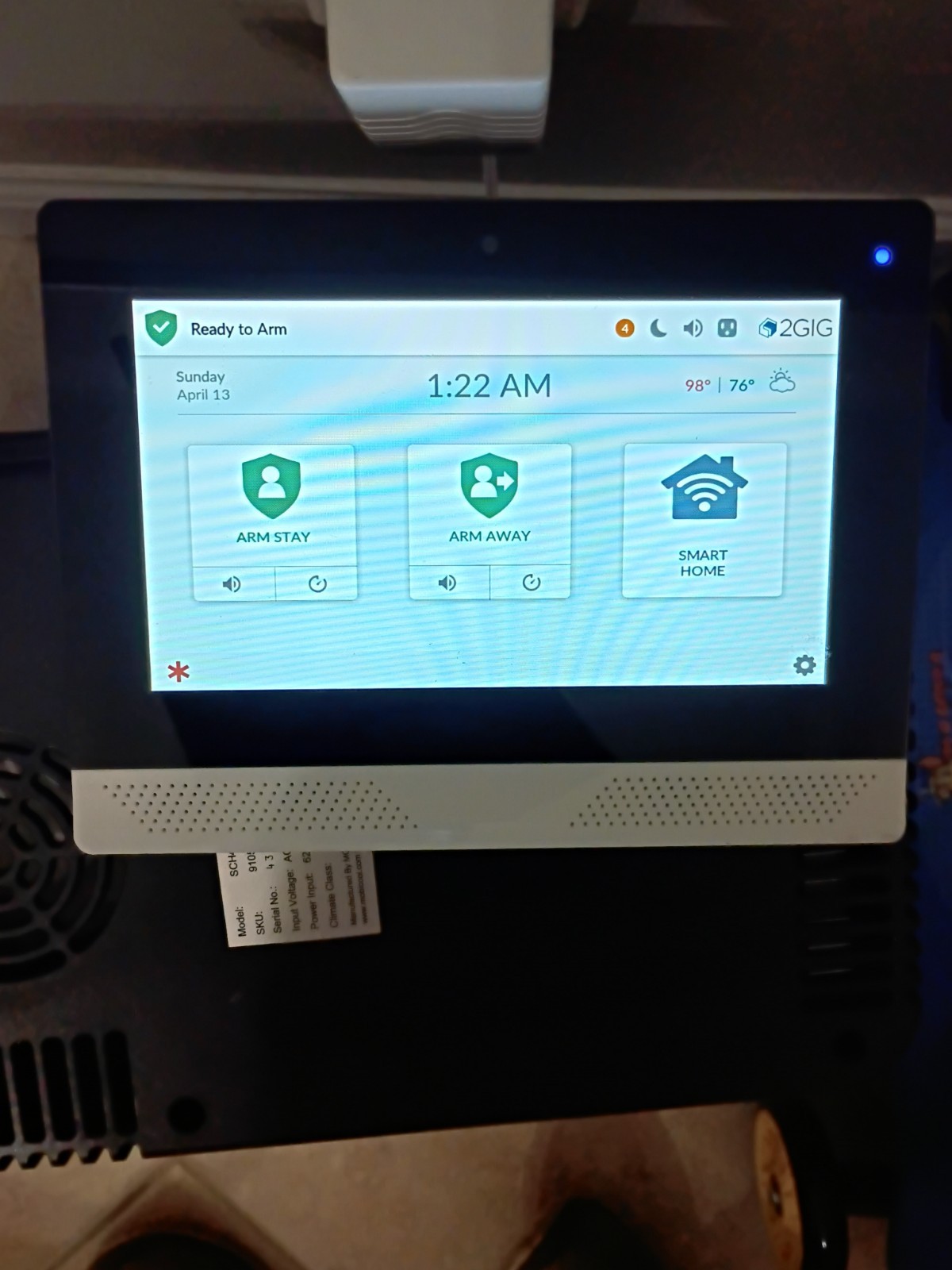 2GIG EDGE Security Panel with 7 In. Touchscreen, Verizon (2GIG-EDG-NA-VA)