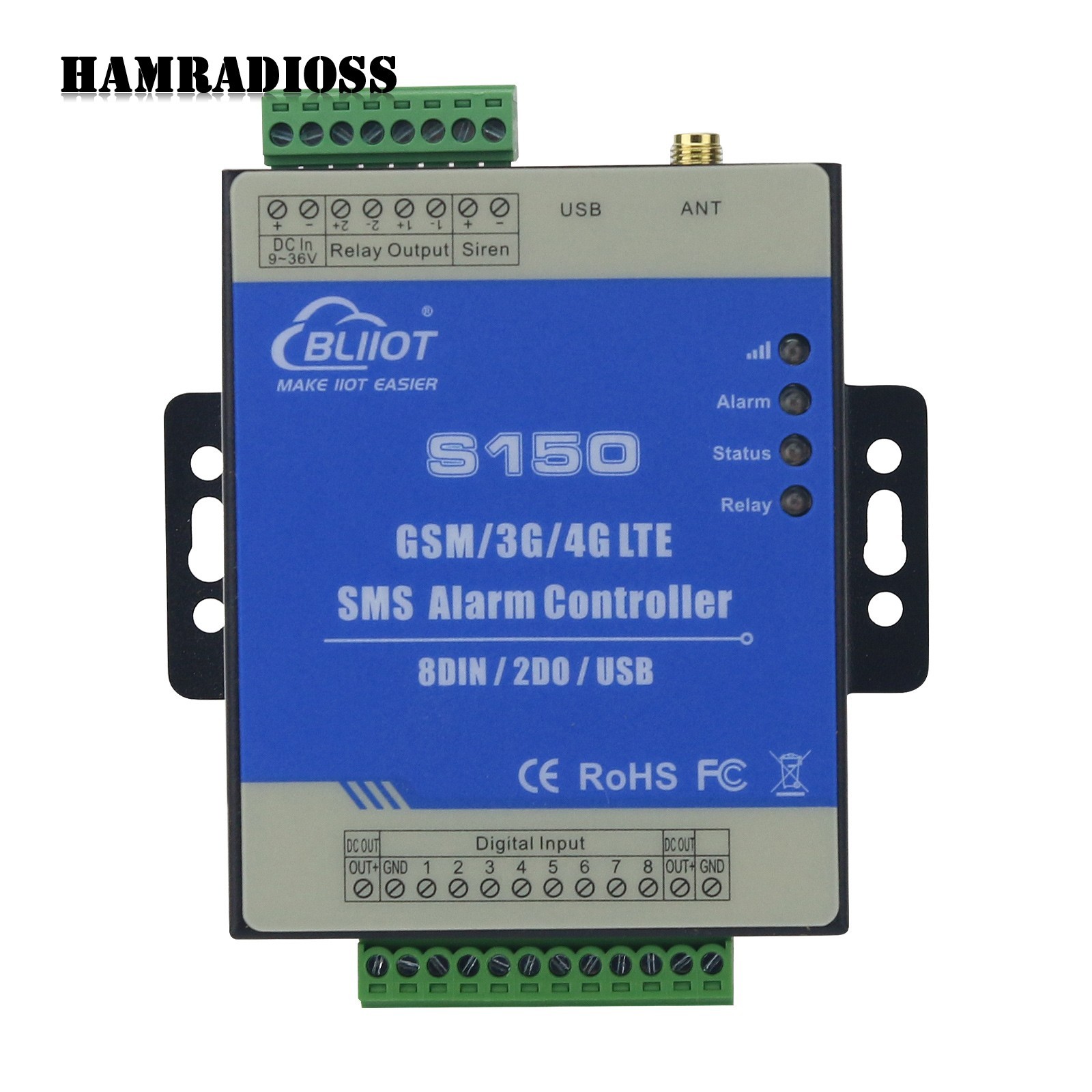 S150 4G GSM SMS 8 Way Remote Controller Alarm Relay Switch Android APP Ios APP