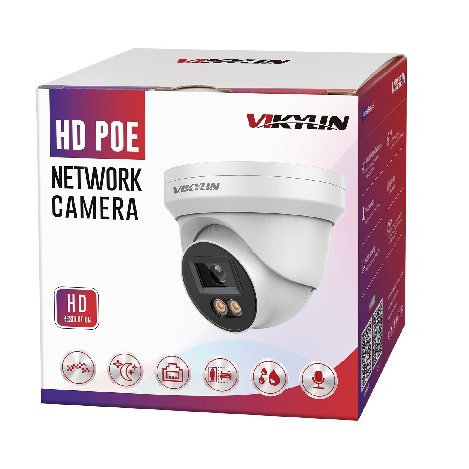 Vikylin Smartfind 16CH 16POE NVR 8MP Full Color+IR Light IP Camera POE Audio Lot
