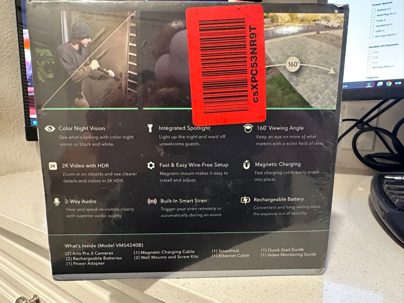 Arlo Pro 3 2K QHD Wire-Free Security Camera System (New in Box)