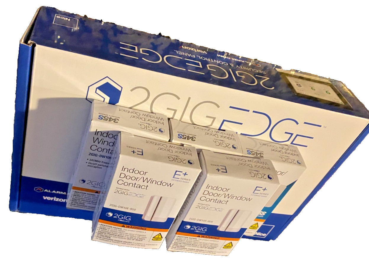 2GIG EDGE Security Panel with 7 In. Touchscreen Bundle with 5 Sensors-BRAND NEW