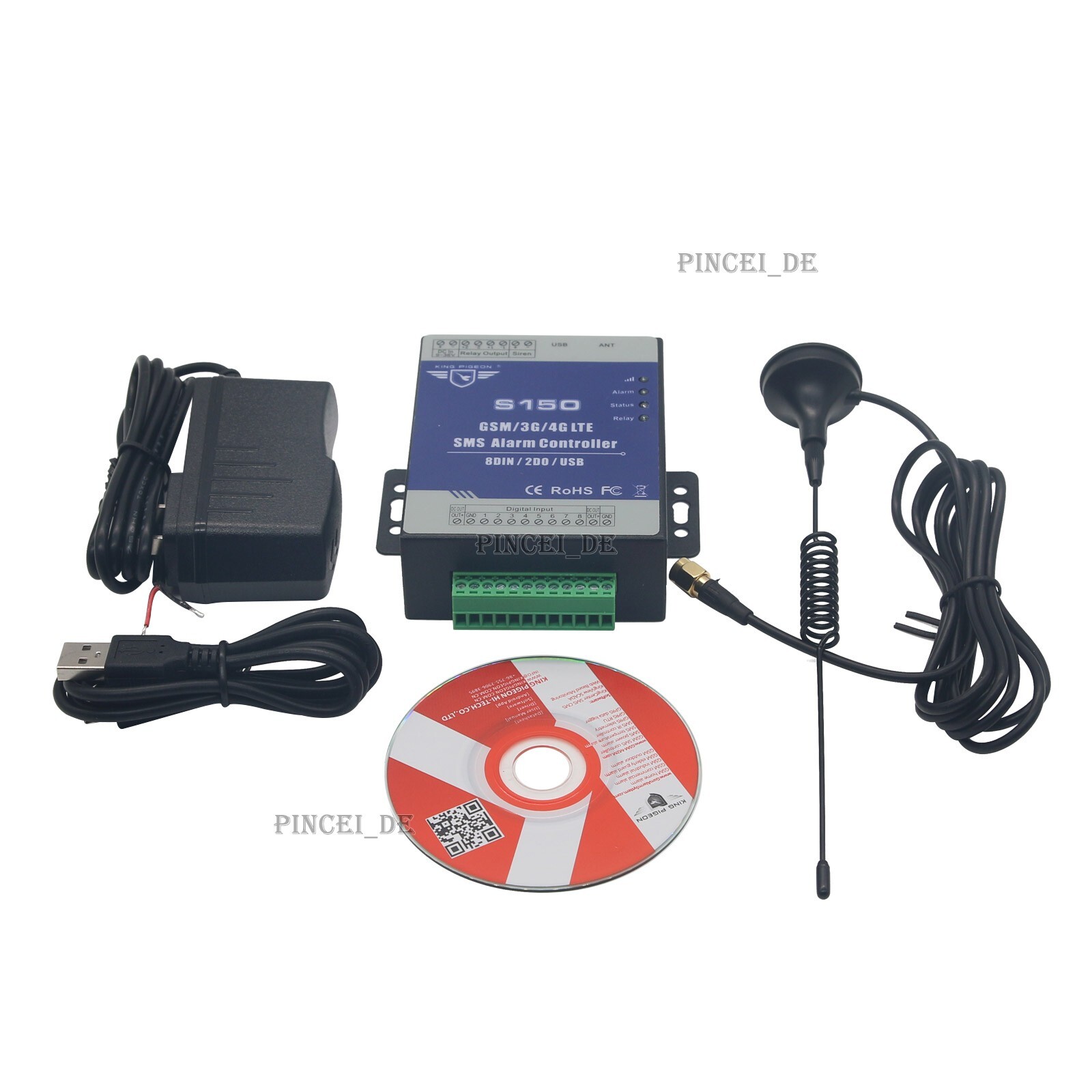 S150 4G GSM SMS 8 Way Remote Controller Alarm Relay Switch
