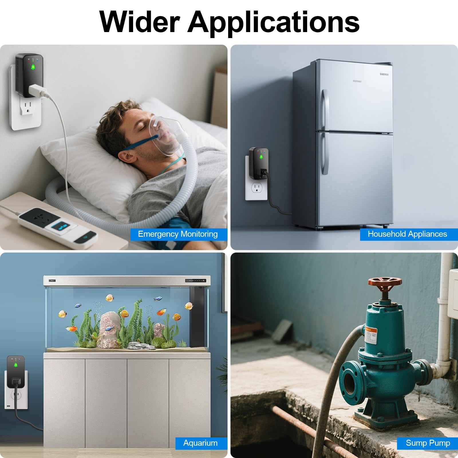 WiFi Power Failure Alarm, 110dB Freezer Alert with LED, App Notifications