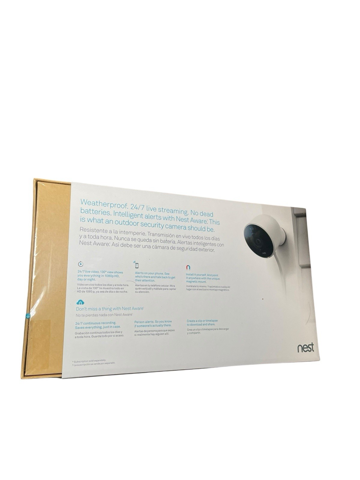 NEST Cam Outdoor Smart Security Camera (2-Pack) NC2400ES – Sealed NEW