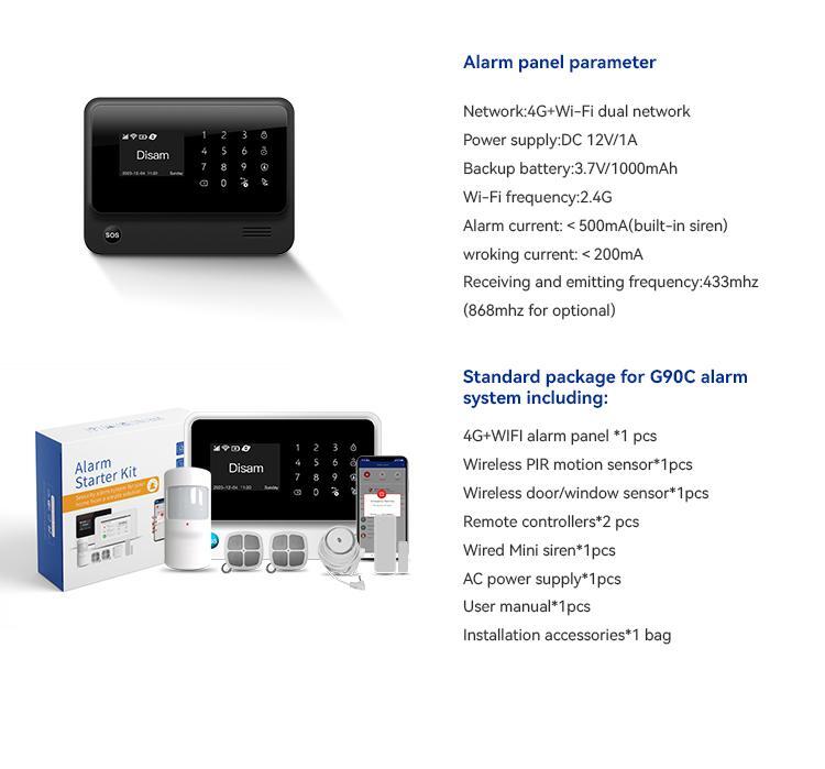 GSM/2G WiFi/2.4G GPRS smart home alarm system Alarm Host touch screen keypad
