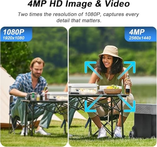 4MP Wireless Solar Security Cameras, WiFi Cameras Outdoor for Home Gray