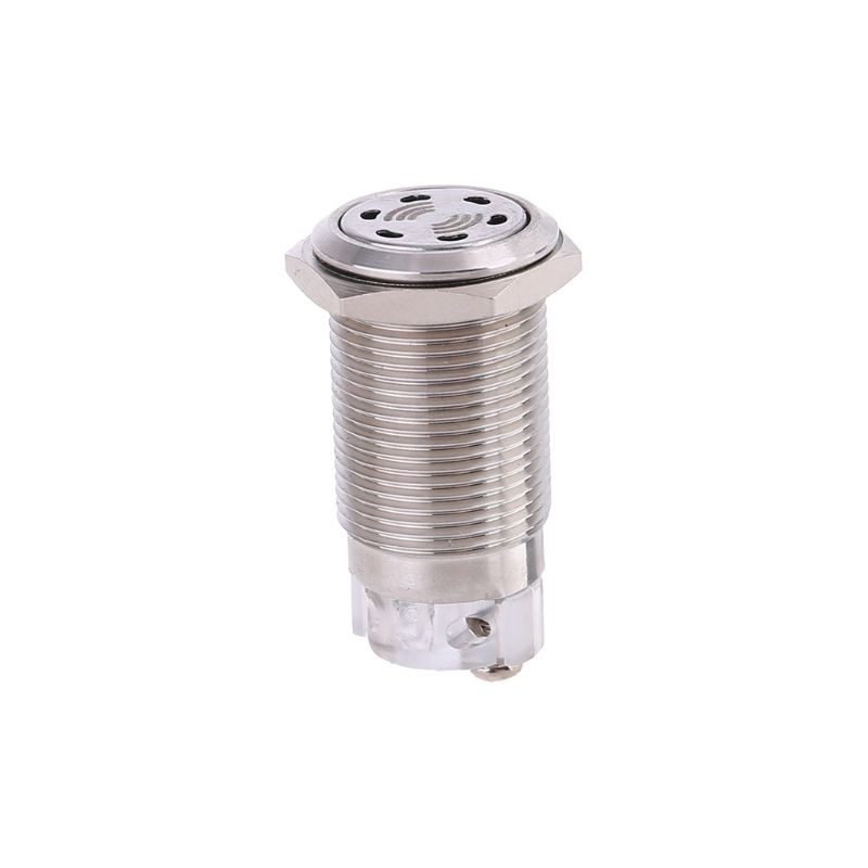 12V 16mm Buzzer Alarm Light Warning Lamp Signal Rotary Strobe Flash Silver