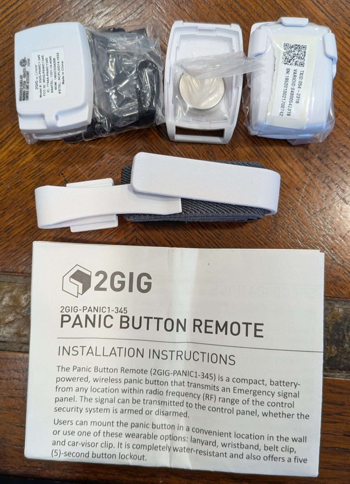 2GIG PANIC1‐345 Wireless Panic Button Remote