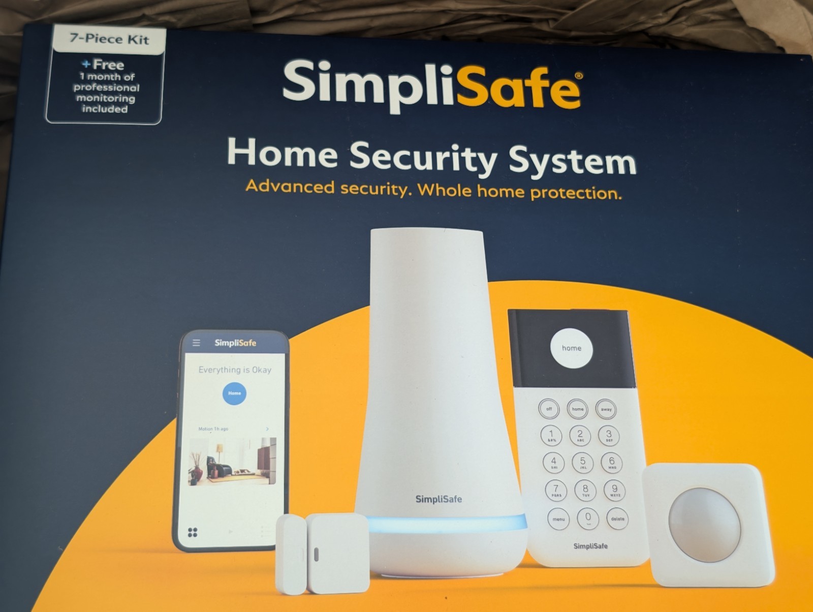 SimpliSafe 7 Piece Wireless Home Security System Optional 24/7 Professional