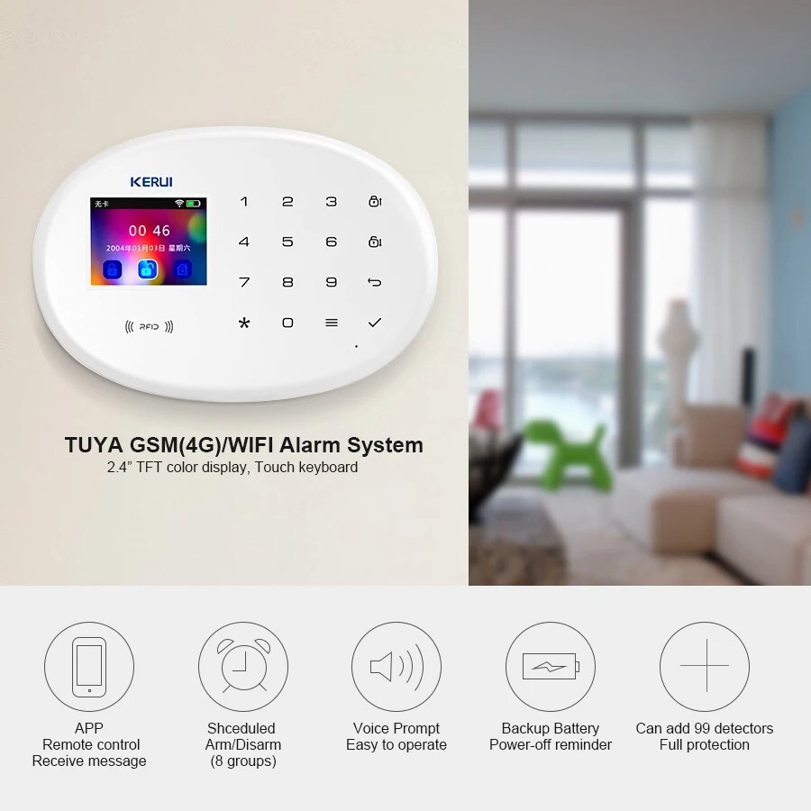 Alarm Security System For Smart Home Burglar WiFi GSM App Motion Sensor Kit