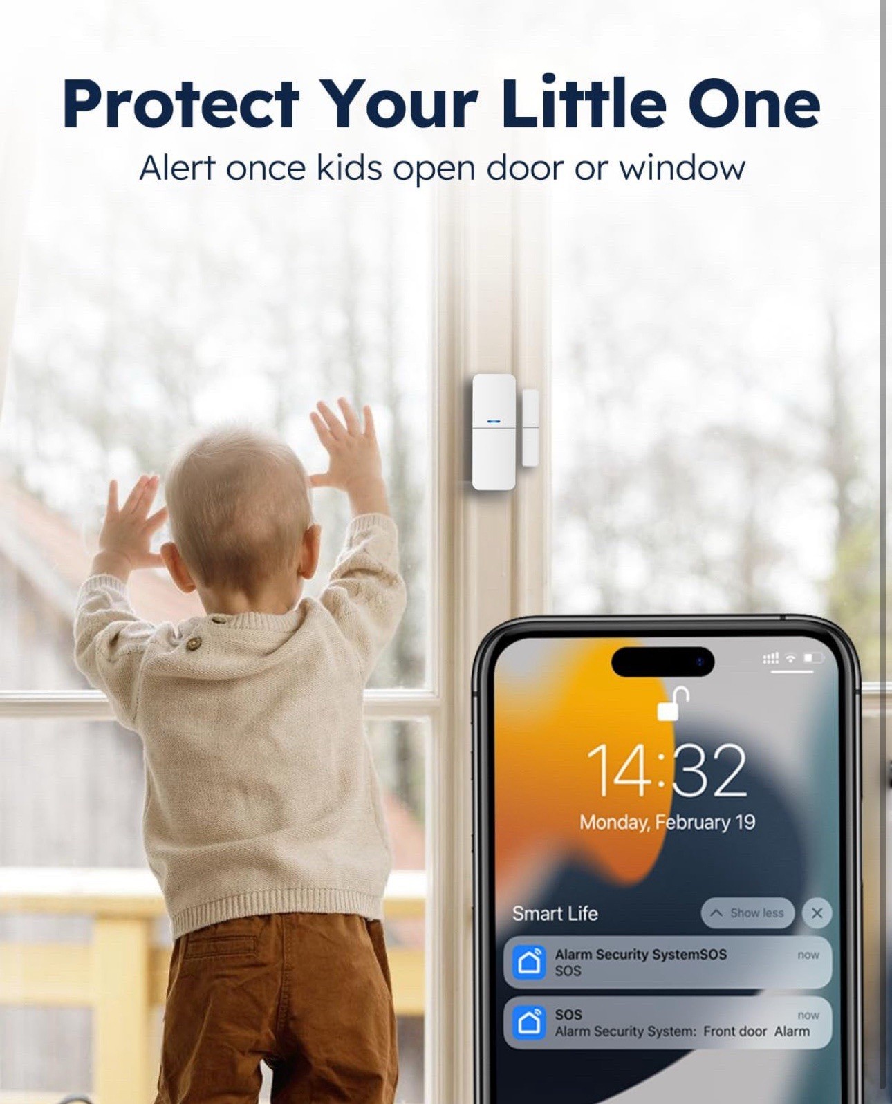 Alarm System for Home Security, Door Alarm Systems, App Alerts, 15Piece Kit, No