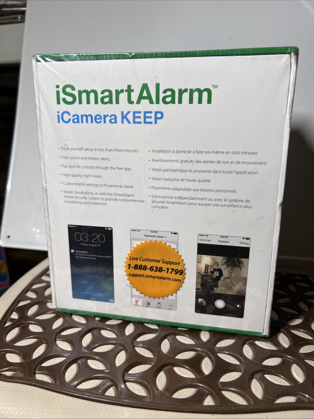 ISmartAlarm iCamera KEEP 720p HD Security Camera- Pan& Tilt Night Vision