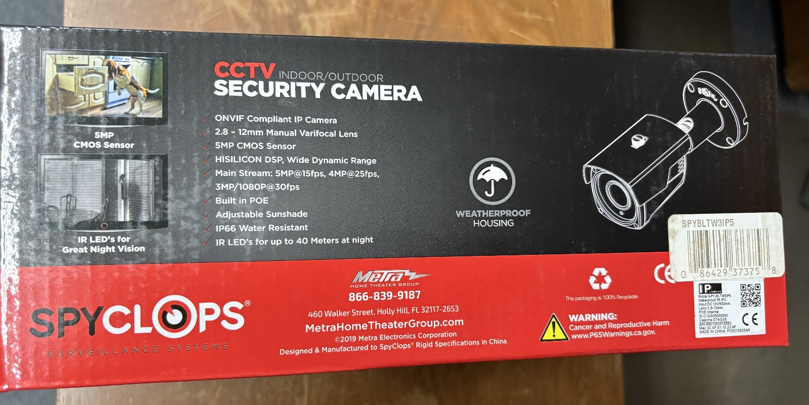 Spyclops SPYBLTW3IP5 In/Outdoor IP Security Camera White Manual Zoom