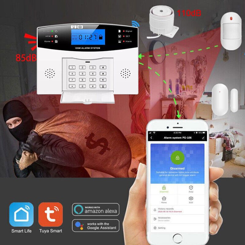 L25 WiFi+US 4G Wireless Office Home Security Alarm System+Alexa+Google+TUYA APP