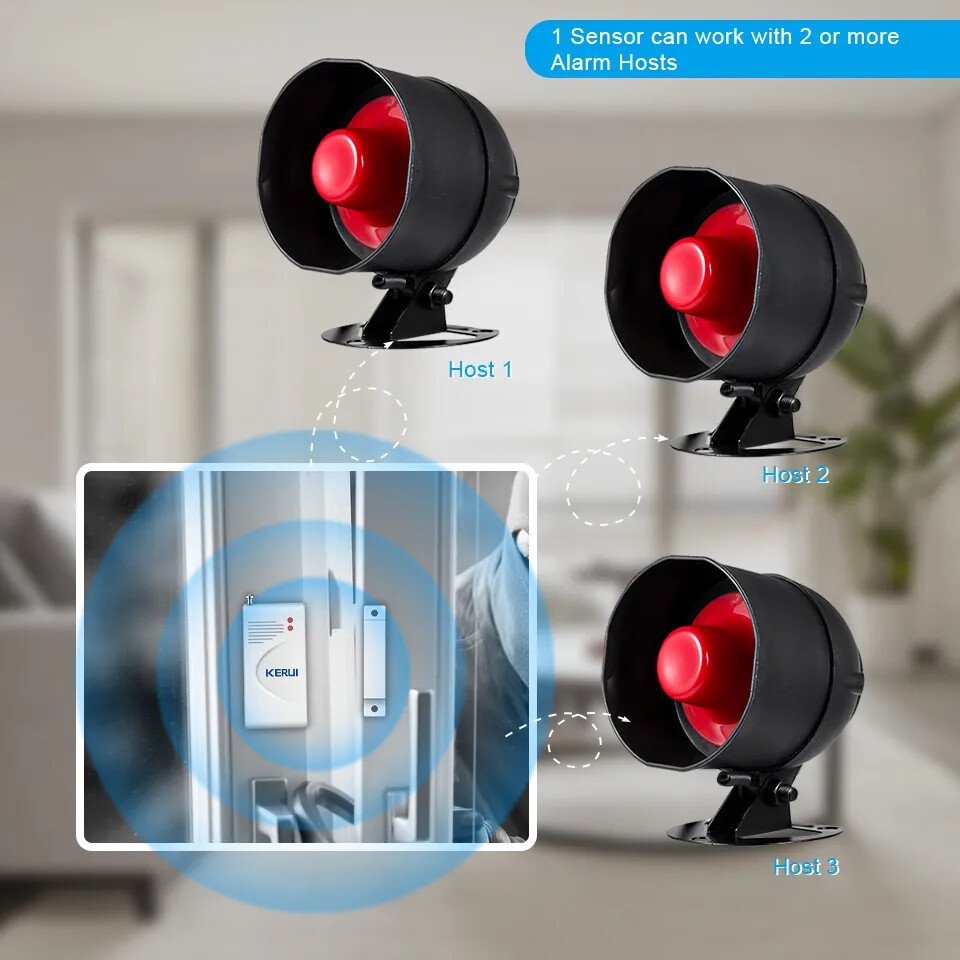 Standalone Home Office Shop Security Alarm System Kit,Wireless Loud In/Out Door