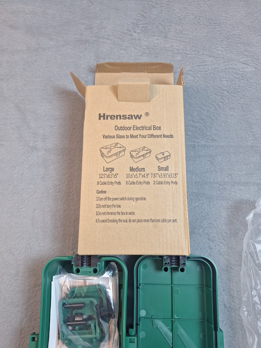 Hrensaw Medium Outdoor Electrical Box(10.6×5.7×4.9inch),Weatherproof Green